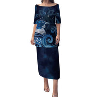 New Zealand Matariki Puletasi Maori Tui Bird Blue Galaxy