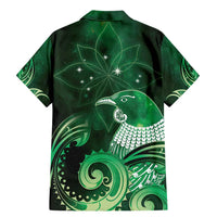 New Zealand Matariki Family Matching Mermaid Dress and Hawaiian Shirt Maori Tui Bird Green Galaxy