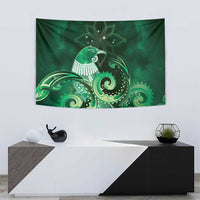 New Zealand Matariki Tapestry Maori Tui Bird Green Galaxy
