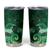 New Zealand Matariki Tumbler Cup Maori Tui Bird Green Galaxy DT05 Green - Polynesian Pride