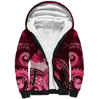 New Zealand Matariki Sherpa Hoodie Maori Tui Bird Magenta Galaxy DT05 Unisex Magenta - Polynesian Pride