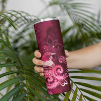 New Zealand Matariki Skinny Tumbler Maori Tui Bird Magenta Galaxy DT05 - Polynesian Pride