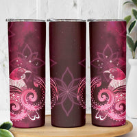New Zealand Matariki Skinny Tumbler Maori Tui Bird Magenta Galaxy DT05 - Polynesian Pride