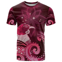 New Zealand Matariki T Shirt Maori Tui Bird Magenta Galaxy DT05 Magenta - Polynesian Pride
