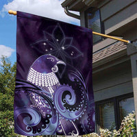 New Zealand Matariki Garden Flag Maori Tui Bird Purple Galaxy DT05 - Polynesian Pride