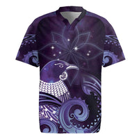 New Zealand Matariki Rugby Jersey Maori Tui Bird Purple Galaxy DT05 Purple - Polynesian Pride