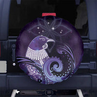 New Zealand Matariki Spare Tire Cover Maori Tui Bird Purple Galaxy DT05 No hole Purple - Polynesian Pride