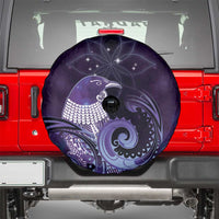 New Zealand Matariki Spare Tire Cover Maori Tui Bird Purple Galaxy DT05 - Polynesian Pride