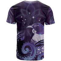 New Zealand Matariki T Shirt Maori Tui Bird Purple Galaxy DT05 - Polynesian Pride