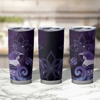 New Zealand Matariki Tumbler Cup Maori Tui Bird Purple Galaxy DT05 - Polynesian Pride