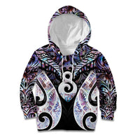 New Zealand Aotearoa Kid Hoodie Pikorua Single Twist Pink Paua Shell