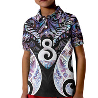 New Zealand Aotearoa Kid Polo Shirt Pikorua Single Twist Pink Paua Shell DT05 Kid Pink - Polynesian Pride