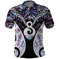 New Zealand Aotearoa Polo Shirt Pikorua Single Twist Pink Paua Shell
