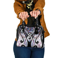 New Zealand Aotearoa Shoulder Handbag Pikorua Single Twist Pink Paua Shell