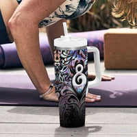 New Zealand Aotearoa Tumbler With Handle Pikorua Single Twist Pink Paua Shell