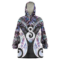New Zealand Aotearoa Wearable Blanket Hoodie Pikorua Single Twist Pink Paua Shell DT05 One Size Pink - Polynesian Pride
