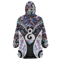 New Zealand Aotearoa Wearable Blanket Hoodie Pikorua Single Twist Pink Paua Shell DT05 - Polynesian Pride