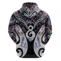 New Zealand Aotearoa Zip Hoodie Pikorua Single Twist Pink Paua Shell DT05 - Polynesian Pride