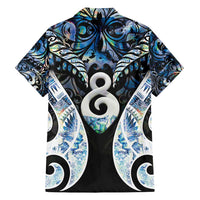 New Zealand Aotearoa Family Matching Tank Maxi Dress and Hawaiian Shirt Pikorua Single Twist Green Paua Shell DT05 - Polynesian Pride