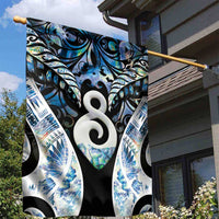 New Zealand Aotearoa Garden Flag Pikorua Single Twist Green Paua Shell