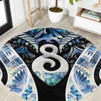 New Zealand Aotearoa Round Carpet Pikorua Single Twist Green Paua Shell