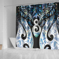 New Zealand Aotearoa Shower Curtain Pikorua Single Twist Green Paua Shell