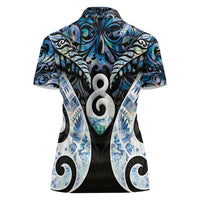 New Zealand Aotearoa Women Polo Shirt Pikorua Single Twist Green Paua Shell