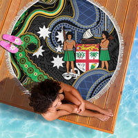 South Sea Islanders And Fiji Beach Blanket Fijian Coat Of Arms And Southern Cross DT05 - Polynesian Pride