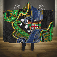South Sea Islanders And Fiji Hooded Blanket Fijian Coat Of Arms And Southern Cross DT05 - Polynesian Pride