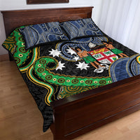 South Sea Islanders And Fiji Quilt Bed Set Fijian Coat Of Arms And Southern Cross DT05 - Polynesian Pride