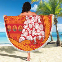 French Polynesia Christmas Beach Blanket Seashell Xmas Tree Tribal Waves DT05 - Polynesian Pride