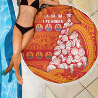 French Polynesia Christmas Beach Blanket Seashell Xmas Tree Tribal Waves DT05 - Polynesian Pride