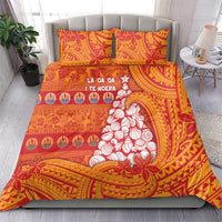 French Polynesia Christmas Bedding Set Seashell Xmas Tree Tribal Waves DT05 - Polynesian Pride