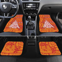 French Polynesia Christmas Car Mats Seashell Xmas Tree Tribal Waves - Polynesian Pride