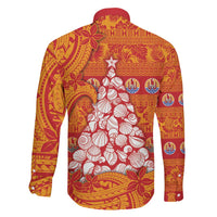 French Polynesia Christmas Family Matching Summer Maxi Dress and Hawaiian Shirt Seashell Xmas Tree Tribal Waves DT05 - Polynesian Pride