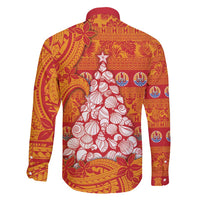 French Polynesia Christmas Family Matching Tank Maxi Dress and Hawaiian Shirt Seashell Xmas Tree Tribal Waves DT05 - Polynesian Pride