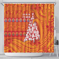 French Polynesia Christmas Shower Curtain Seashell Xmas Tree Tribal Waves DT05 - Polynesian Pride