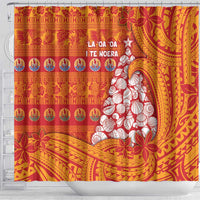 French Polynesia Christmas Shower Curtain Seashell Xmas Tree Tribal Waves DT05 - Polynesian Pride