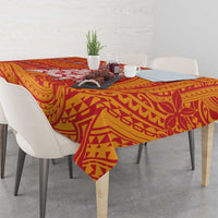French Polynesia Christmas Tablecloth Seashell Xmas Tree Tribal Waves - Polynesian Pride