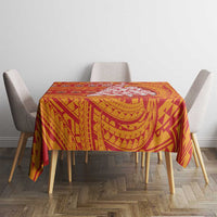 French Polynesia Christmas Tablecloth Seashell Xmas Tree Tribal Waves - Polynesian Pride