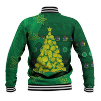 Cook Islands Christmas Baseball Jacket Seashell Xmas Tree Tribal Waves DT05 - Polynesian Pride