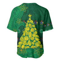 Cook Islands Christmas Baseball Jersey Seashell Xmas Tree Tribal Waves DT05 - Polynesian Pride