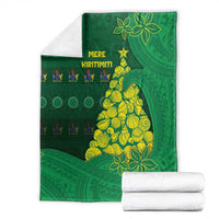 Cook Islands Christmas Blanket Seashell Xmas Tree Tribal Waves - Polynesian Pride