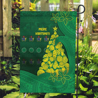 Cook Islands Christmas Garden Flag Seashell Xmas Tree Tribal Waves - Polynesian Pride