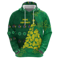 Cook Islands Christmas Hoodie Seashell Xmas Tree Tribal Waves - Polynesian Pride