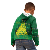 Cook Islands Christmas Kid Hoodie Seashell Xmas Tree Tribal Waves - Polynesian Pride