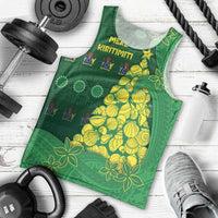 Cook Islands Christmas Men Tank Top Seashell Xmas Tree Tribal Waves - Polynesian Pride
