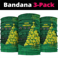 Cook Islands Christmas Neck Gaiter Seashell Xmas Tree Tribal Waves - Polynesian Pride