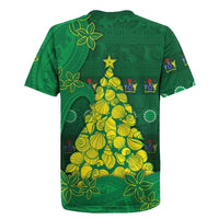 Cook Islands Christmas Rugby Jersey Seashell Xmas Tree Tribal Waves DT05 - Polynesian Pride