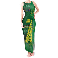 Cook Islands Christmas Tank Maxi Dress Seashell Xmas Tree Tribal Waves - Polynesian Pride